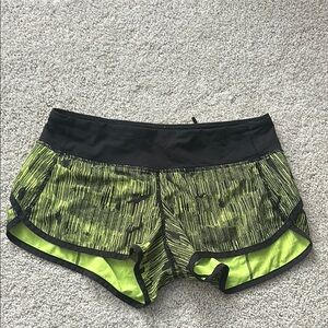 Lululemon Athletica Black and Green Athletic Shorts